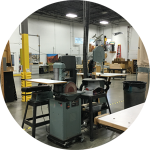 RME fabricates tradeshow exhibits in our 14k sf wood shop